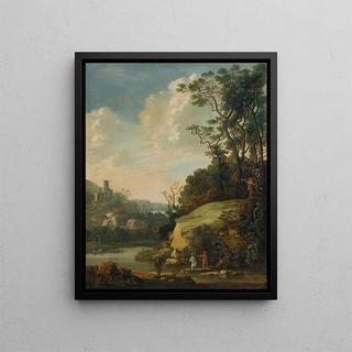 Abraham Bloemaert - Hilly Landscape With Figures By A River.webp