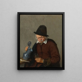 Adriaen van Ostade - A Man Holding A Tankard And A Glass.webp