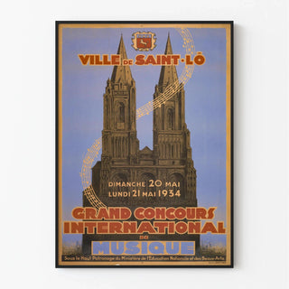 Affiche Saint-Lô vintage – Concours International de Musique 1934