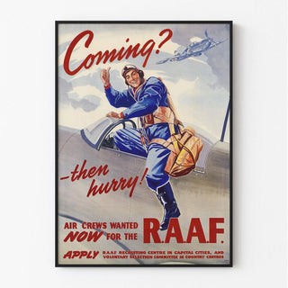 Affiche Seconde Guerre Mondiale - Coming? Then Hurry! - Royal Australian Air Force RAAF