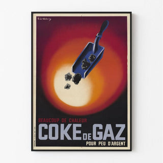 Affiche vintage - Charbon Coke de Gaz de R. de Valerio