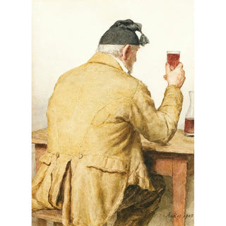 Albert Anker - Old Man Sitting At Table Shown From Behind.webp