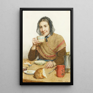 Albert Anker - Sitting Peasant Woman Holding A Cup In Her Hand.webp