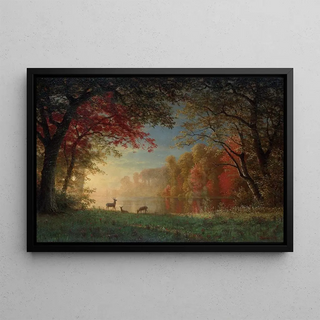 Albert Bierstadt - Indian Sunset Deer by a Lake.webp