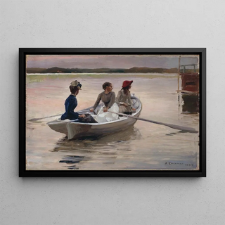 Albert Edelfelt - Girls in a Rowing Boat Summer in the Archipelago.webp