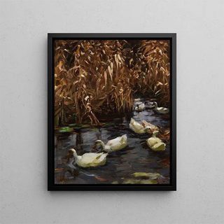 Alexander Koester - Acht Enten im Herbstschilf.webp