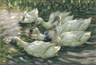 Alexander Koester - Six ducks under a willow tree.webp