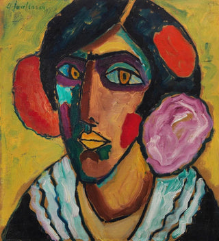 Alexej von Jawlensky - Frauenkopf mit Blumen im Haar.webp