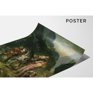 Angélique et Médor blessé - Eugène Delacroix | Reproduction Tableau Décoration murale affiche copie