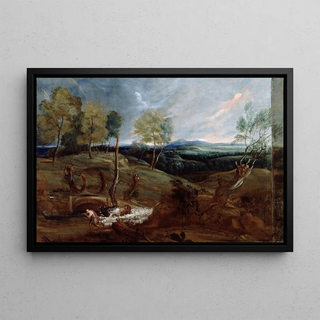 Anthony van Dyck - Sunset Landscape with a Shepherd and his Flock.webp