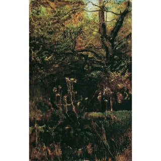 Anton Romako - Waldlichtung mit Disteln.webp