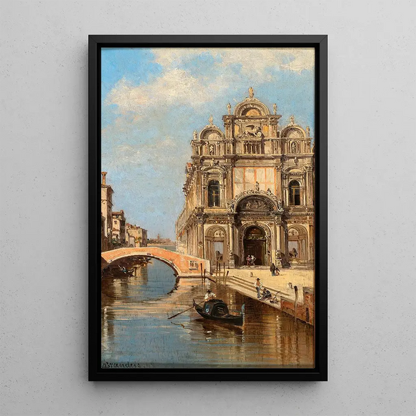 Venezia, vista del Campo Santi Giovanni e Paolo - Antonietta Brandeis — quadro incorniciato alla parete