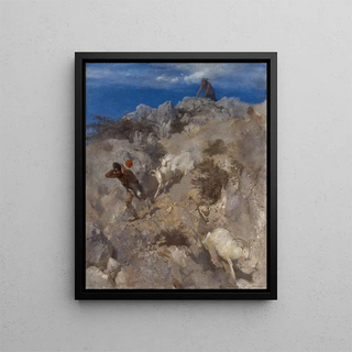 Arnold Bcklin - Pan Frightening A Shepherd Terrified Panic.webp