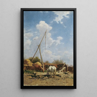 August von Pettenkofen - Ungarische Pferdetrnke.webp