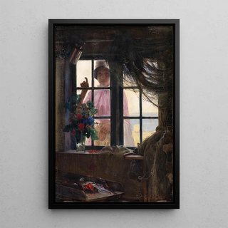 Carl Bloch - After the Bath A Young Girl Knocking at the Fishermans Window.webp