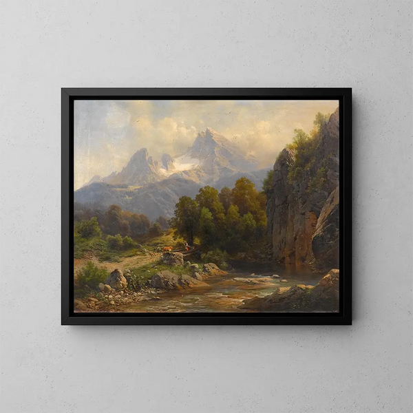 Vista sul Watzmann - Carl Millner — quadro incorniciato alla parete