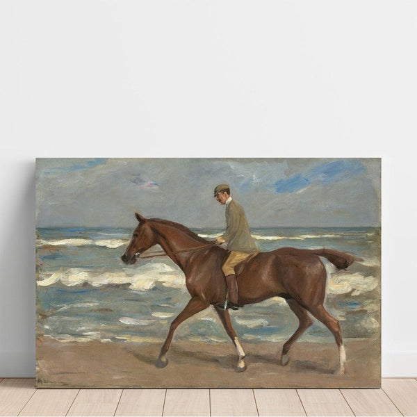 Riproduzione del dipinto Cavaliere sulla spiaggia a sinistra - Max Liebermann