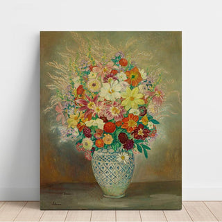 Composition Florale Aux Dahlias - Henri Lebasque | Reproduction Tableau Décoration murale affiche copie