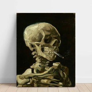 Crâne de squelette fumant une cigarette - Vincent Van Gogh | Reproduction Tableau Décoration murale affiche copie