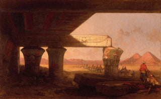 David Roberts - Egyptian Landscape with a Distant View of the Pyramids.webp