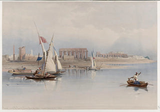 David Roberts - General view of the ruins of Luxor from the Nile 1838.webp
