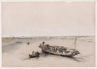 David Roberts - View on the Nile looking towards the pyramids of Dashour Dahshrand Saccara Saqqrah.webp