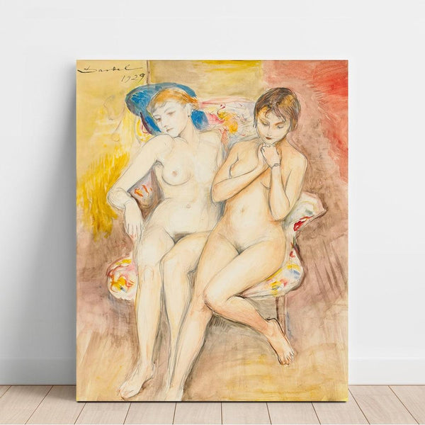 Riproduzione del dipinto Due ragazze su una sedia - Nils Dardel