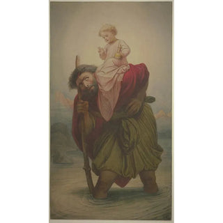 Eduard von Steinle - Der Heilige Christophorus mit dem Jesuskind im Flu 1857.webp