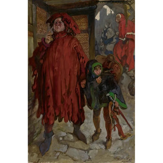 Edwin Austin Abbey - Sir John Falstaff with His Page King Henry IV Part II Act I Scene II.webp