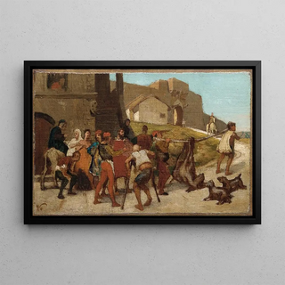 Elihu Vedder - The Fable of the Miller His Son and the Donkey No 6.webp