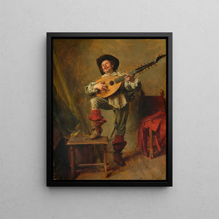 Ernest Meissonier - Soldier Playing the Theorbo.webp