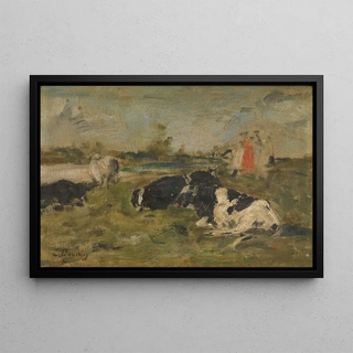 Eugne Boudin - Cows on the meadow.webp