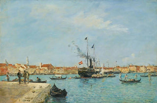 Eugne Boudin - Venise Le Grand Canal Vapeurs Et Gondoles.webp
