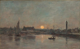 Eugne Boudin - Vue du port de Trouville au crpuscule.webp