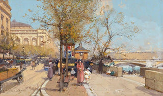 Eugne GalienLaloue - A stroll by the Seine.webp