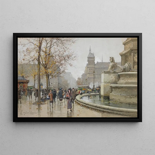 Eugne GalienLaloue - La fontaine du Palmier place du Chtelet.webp