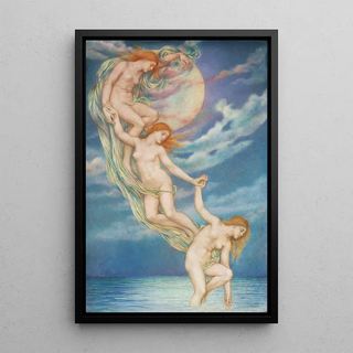 Evelyn De Morgan - Moonbeams Dipping Into The Sea.webp
