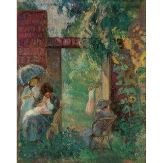Femmes et Enfants dans un Jardin en Été - Henri Lebasque | Reproduction Tableau Décoration murale affiche copie