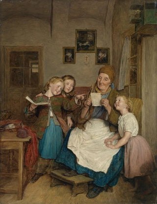 Ferdinand Georg Waldmller - Gromutter mit drei Enkelkindern.webp