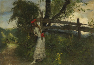 Ferdinand Leeke - Mdchen in Erwartung ihres Liebhabers.webp