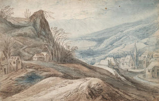 Follower of Jan Brueghel the Elder - Mountainous Landscape with Village in Valley and Distant View.webp