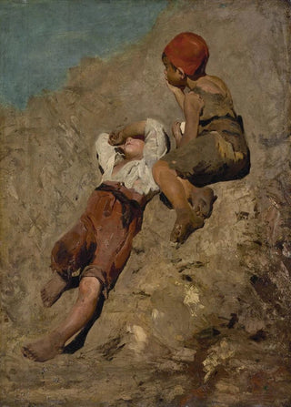 Franz von Lenbach - Two Peasant Boys on a Slope.webp