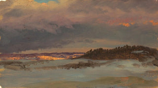 Frederic Edwin Church - Winter Landscape with Blue Hill at Sunset Hudson New York.webp