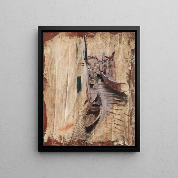 Vista su un canale veneziano - Giovanni Boldini — quadro incorniciato alla parete