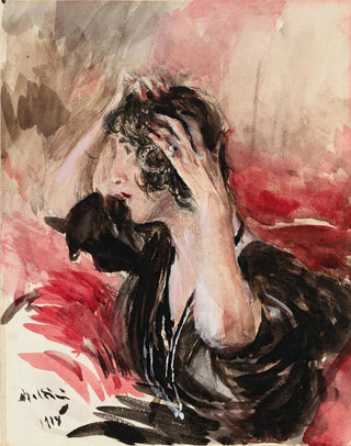 Giovanni Boldini - Woman fixing her hair.webp
