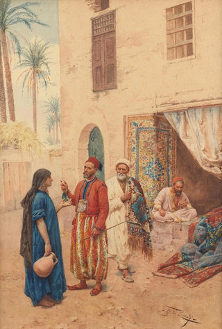 Giulio Rosati - At a carpet bazaar.webp