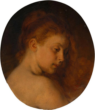 Hans Canon - Weiblicher Studienkopf Wiederholung zu Nach dem Bade.webp