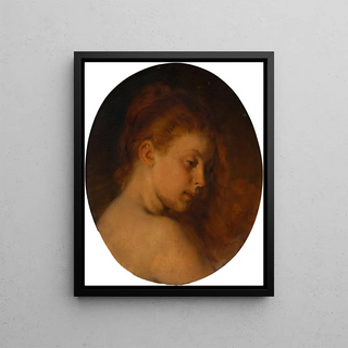 Hans Canon - Weiblicher Studienkopf Wiederholung zu Nach dem Bade.webp