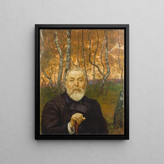 Hans Thoma - SelfPortrait in front of a Birch Forest.webp