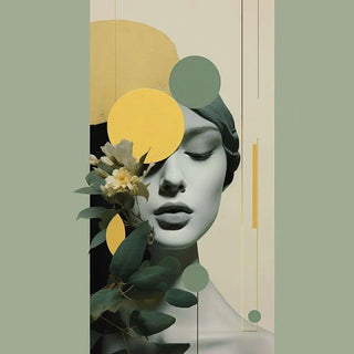 Harmonie en Jaune et Vert | Collage | Reproduction Tableau Décoration murale affiche copie